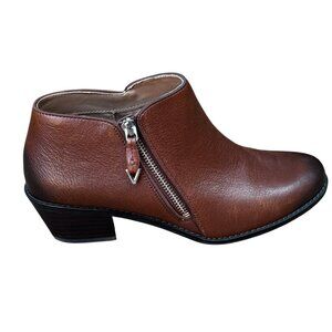 Vionic Jolene Ankle Booties Mocha 8.5 | Weather Resistant Leather, Arch Support
